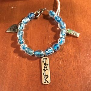 Glass bead novelty charm bracelet; phone theme